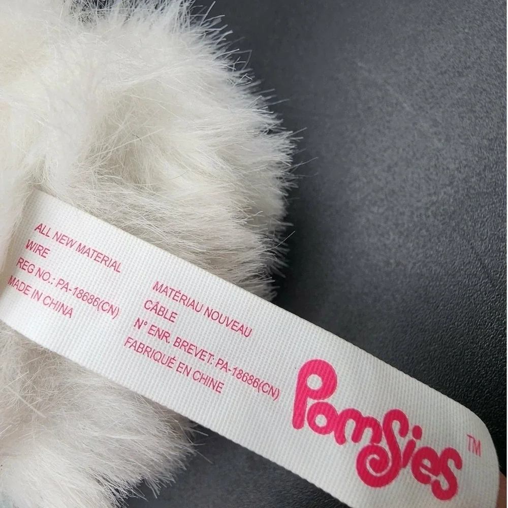 Pomsies Pink White Teal Blossom Cat Plush Interactive Toy Wrap Tail Pastelcore